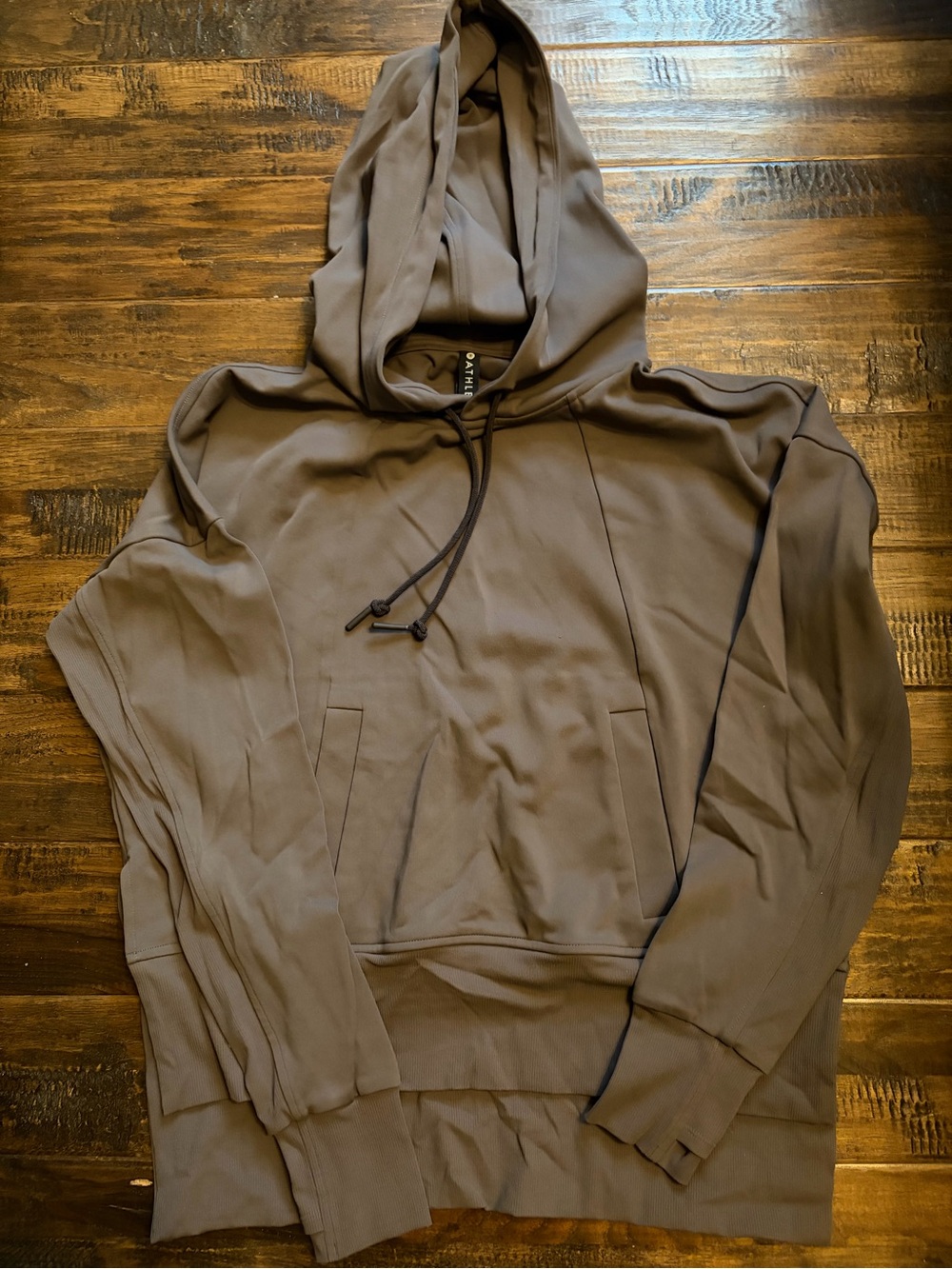 Athleta Taupe-Brown Hooded Pullover